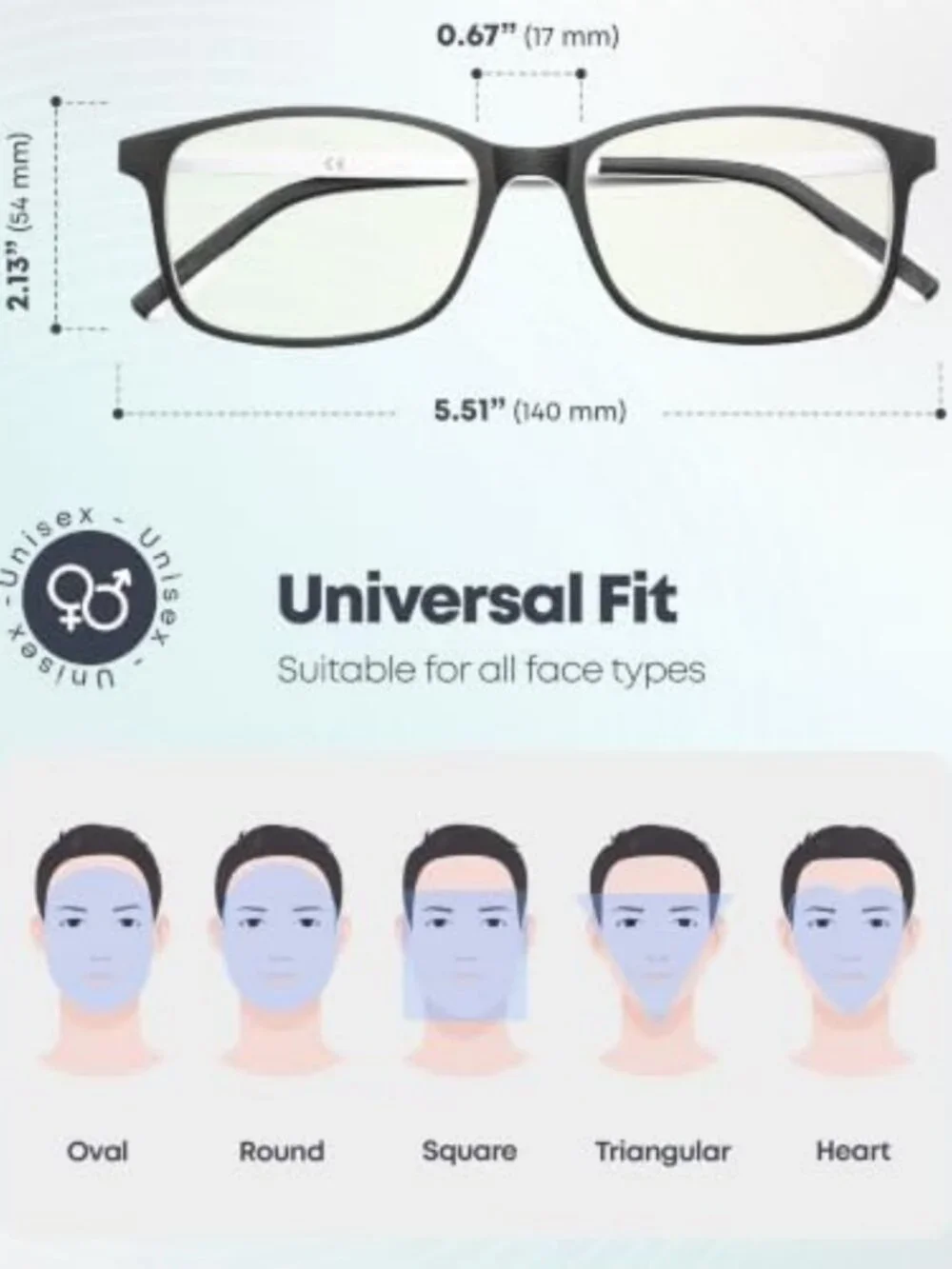 Stylish Blue Light Blocking Glasses for Computer & Reading, +3.00 Strength